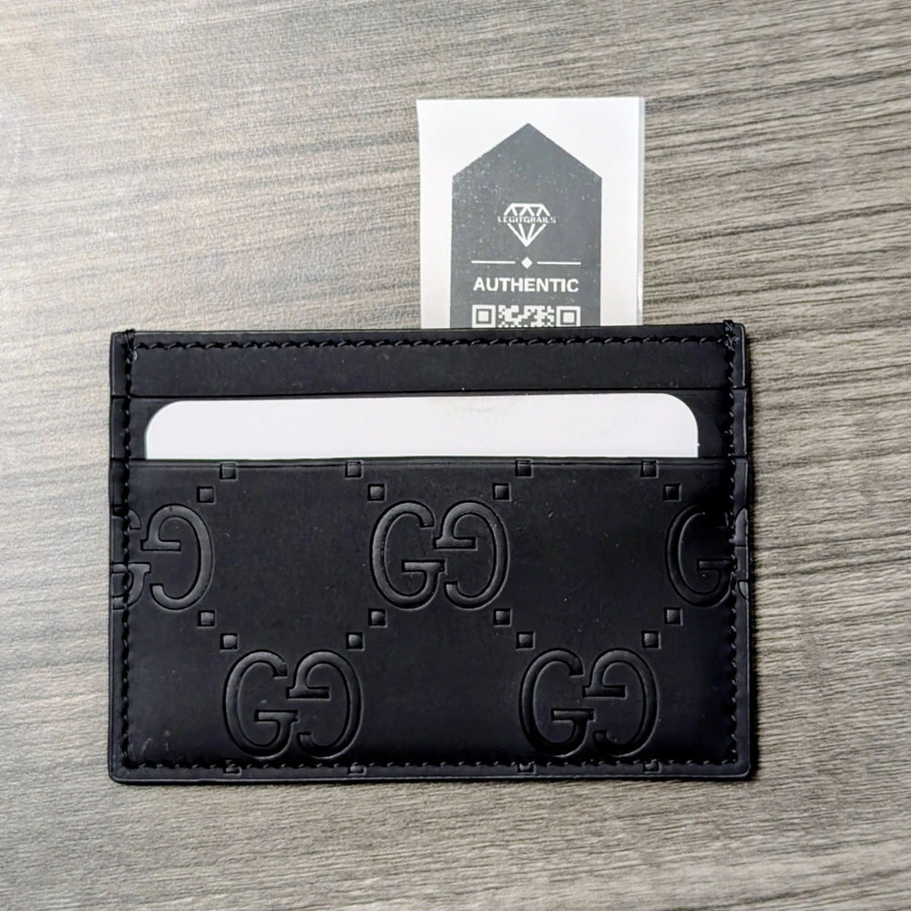 Gucci Embossed Black Card Holder